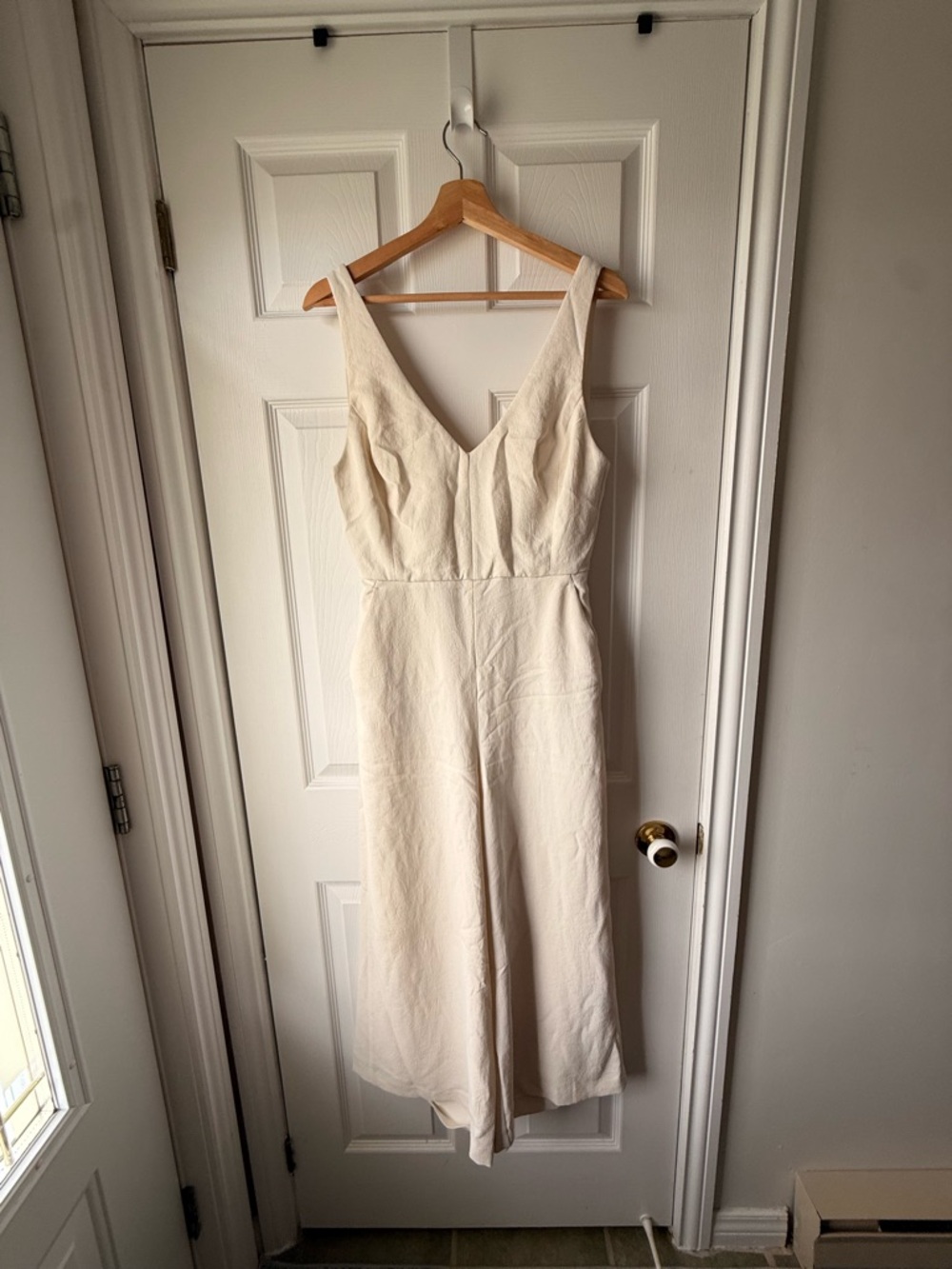 Wilfred Cream V-Neck Midi Jumpsuit